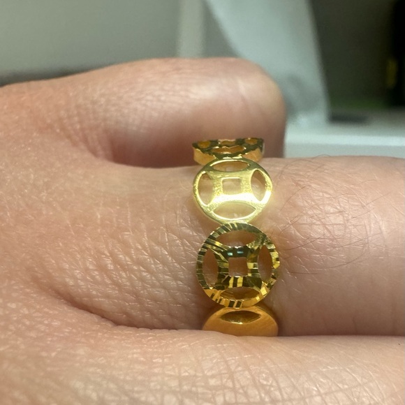 18K Pure Gold Money Catcher Ring / Size 7.5 - Picture 11 of 11